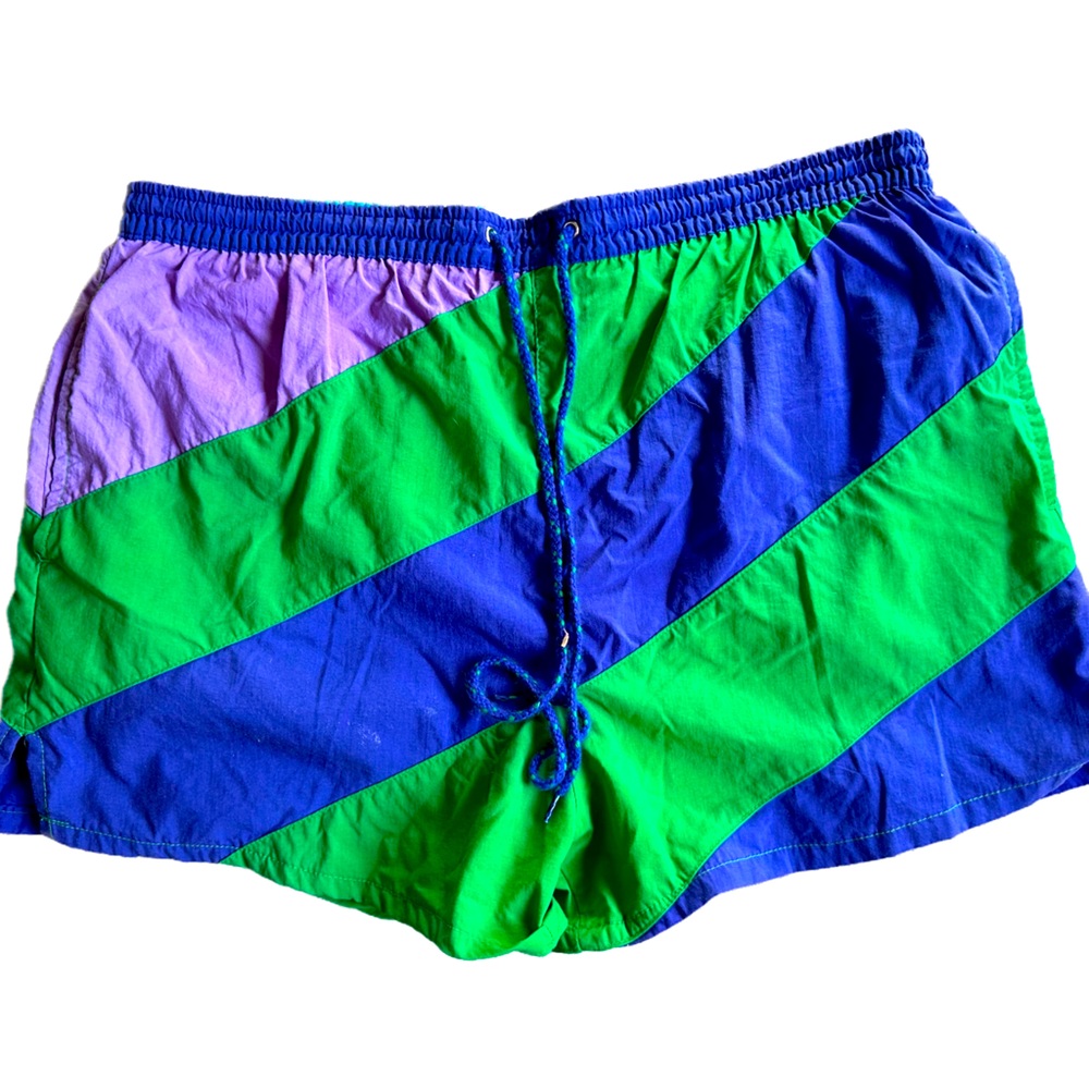Vintage 80’s early 90’s mens DockWear color blocked swim trunks